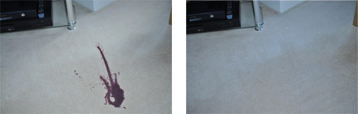 red wine stain removed from carpet